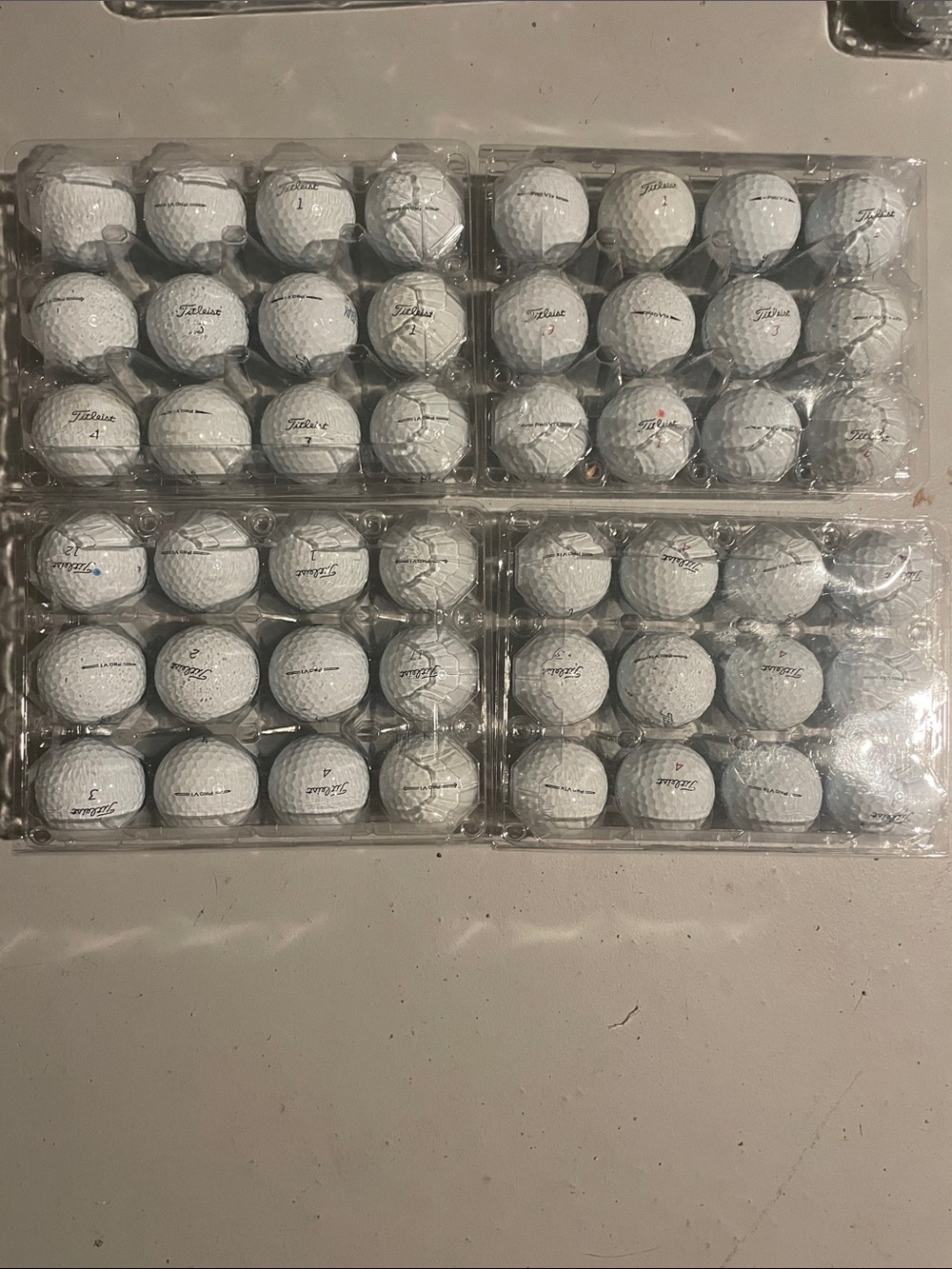 Titleist White Golf Ball Dozen Trays - Pack of 48